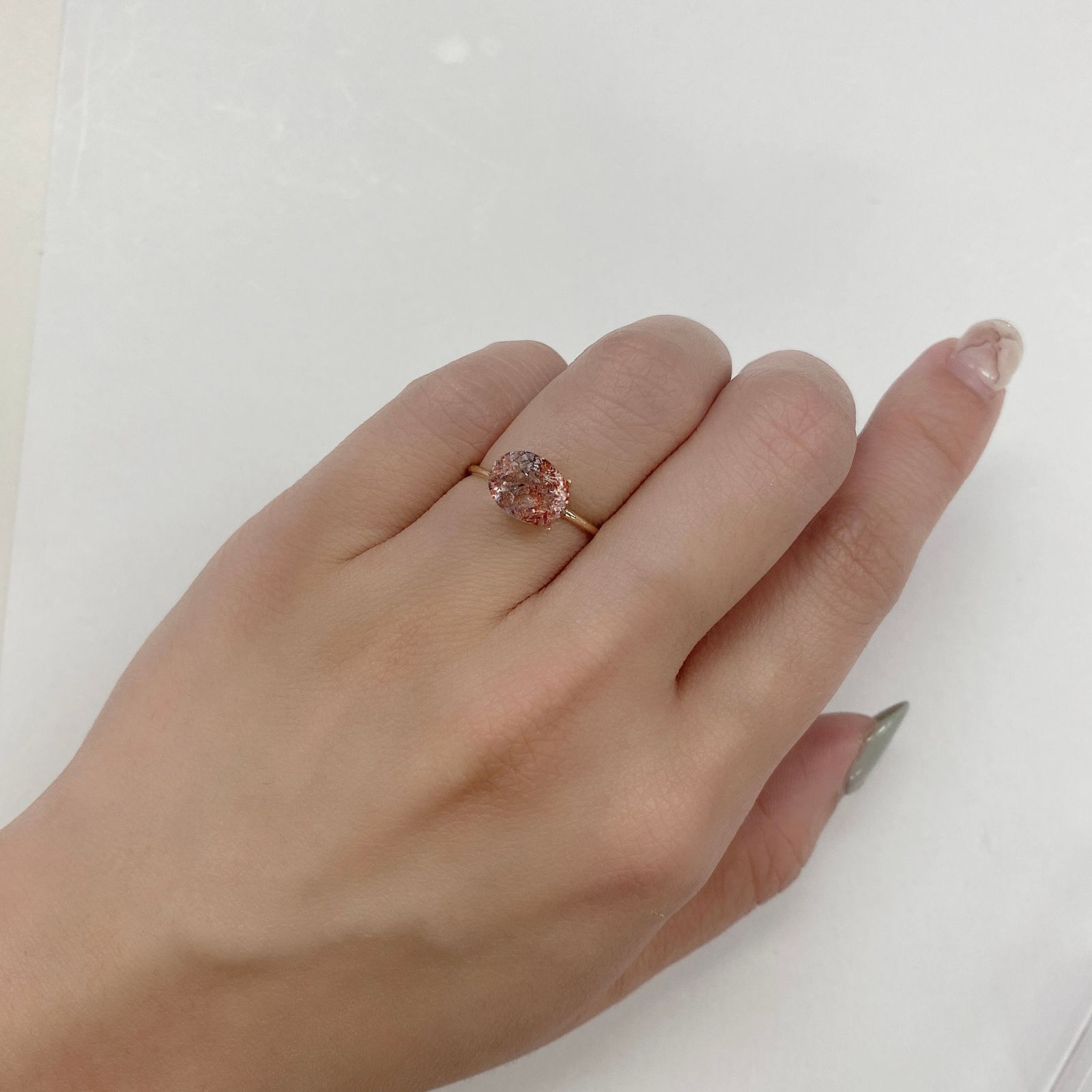 ファイヤークォーツ ナイジェリア産 1.59ct[210410205]9.2×7.1mm前後