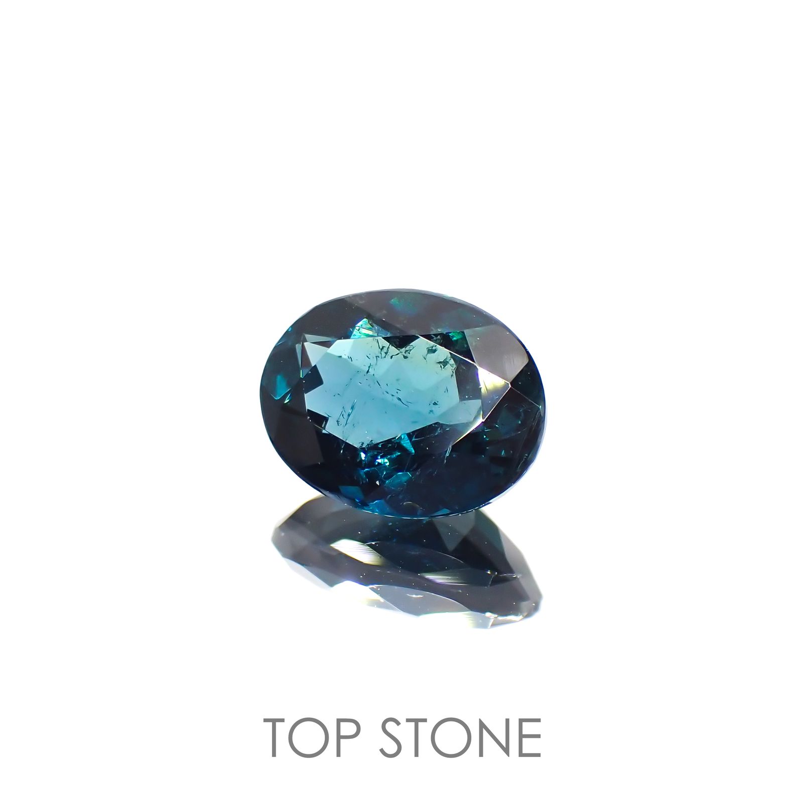 インディゴライト(宝石名ブルー・トルマリン) ブラジル産 1.738ct ソ付(彩珠)[20129308]9×6.9mm前後