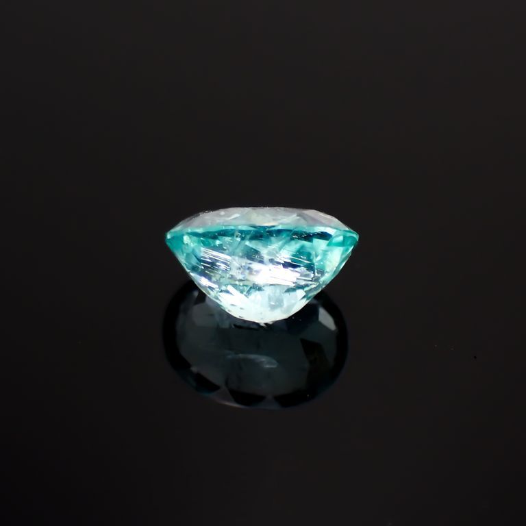 パライバトルマリン(宝石名トルマリン/別名パライバ・トルマリン)ブラジル・キントス鉱山産 0.642ct ソ付(宝貴協)[221018738]6.1x4.7mm前後