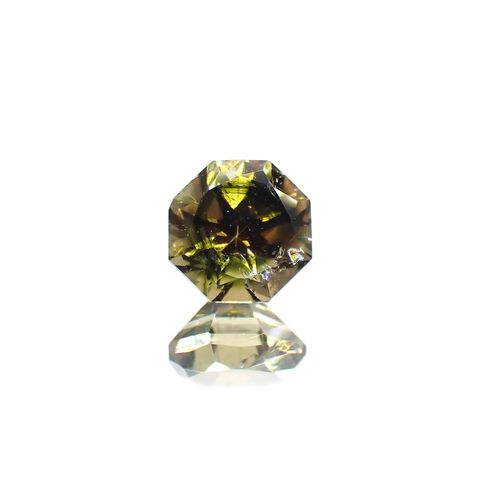 ◇オクタゴンカット◇オリーブグリーントルマリン(宝石名トルマリン)ブラジル/アフリカ産 ソ付(彩珠) 1.112ct / 6.1x6.1mm前後 [231124218]