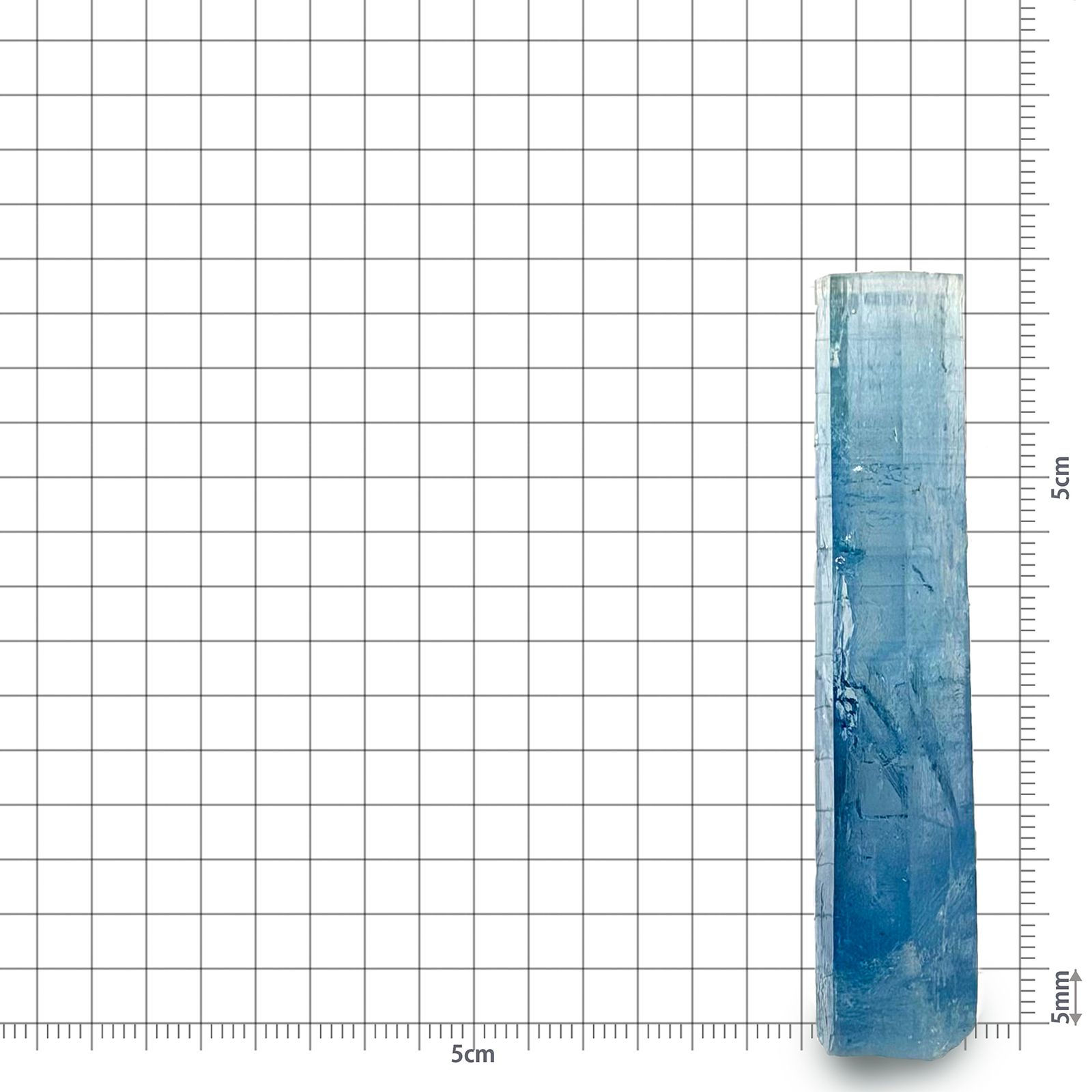 アクアマリン柱状結晶原石 ベトナム産 アクリル台座付き 99.95ct(19.99g) / 10.1x13.3x68.5mm前後 [260632332]