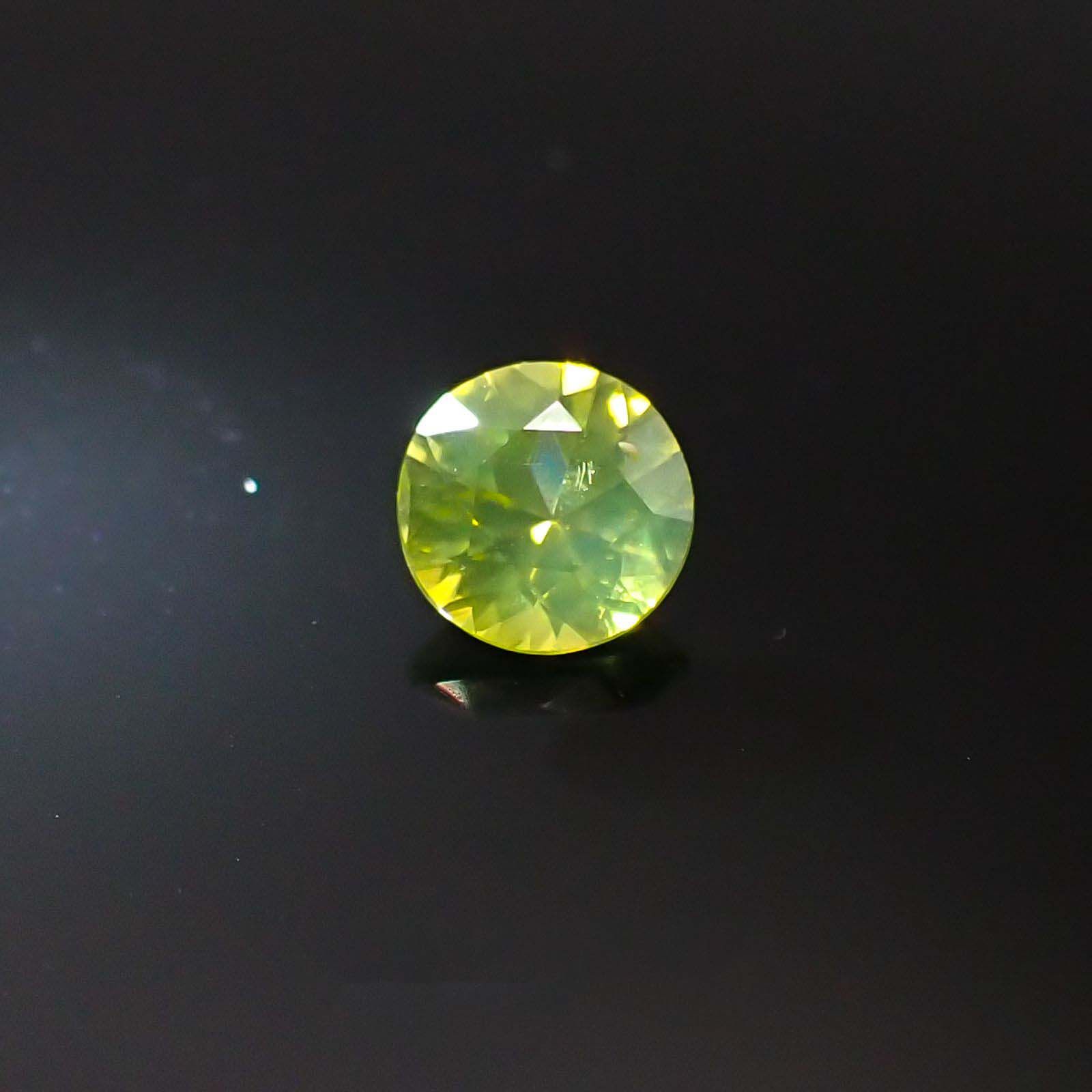 クリソベリル(宝石名クリソベリル)スリランカ産 0.42ct 識別済[230622493]4.6x4.6mm前後