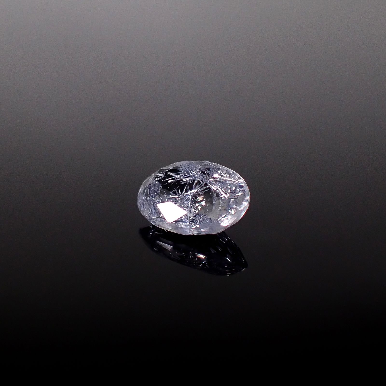 デュモルチェライトインクォーツ ブラジル産 1.18ct / 8.9x6.3mm前後 [260331844]