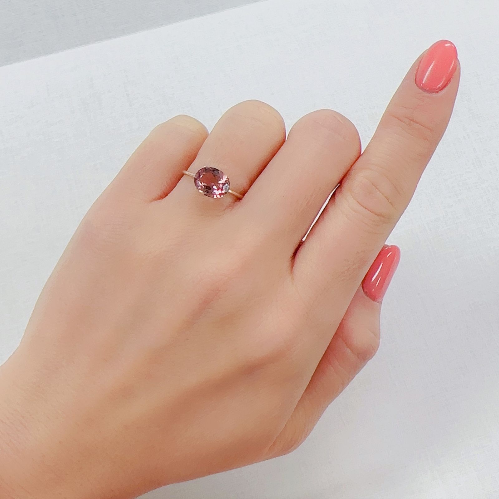 ピンクトルマリン(宝石名トルマリン)コンゴ民主共和国産 1.72ct 識別済[230320845]8.9x6.9mm前後