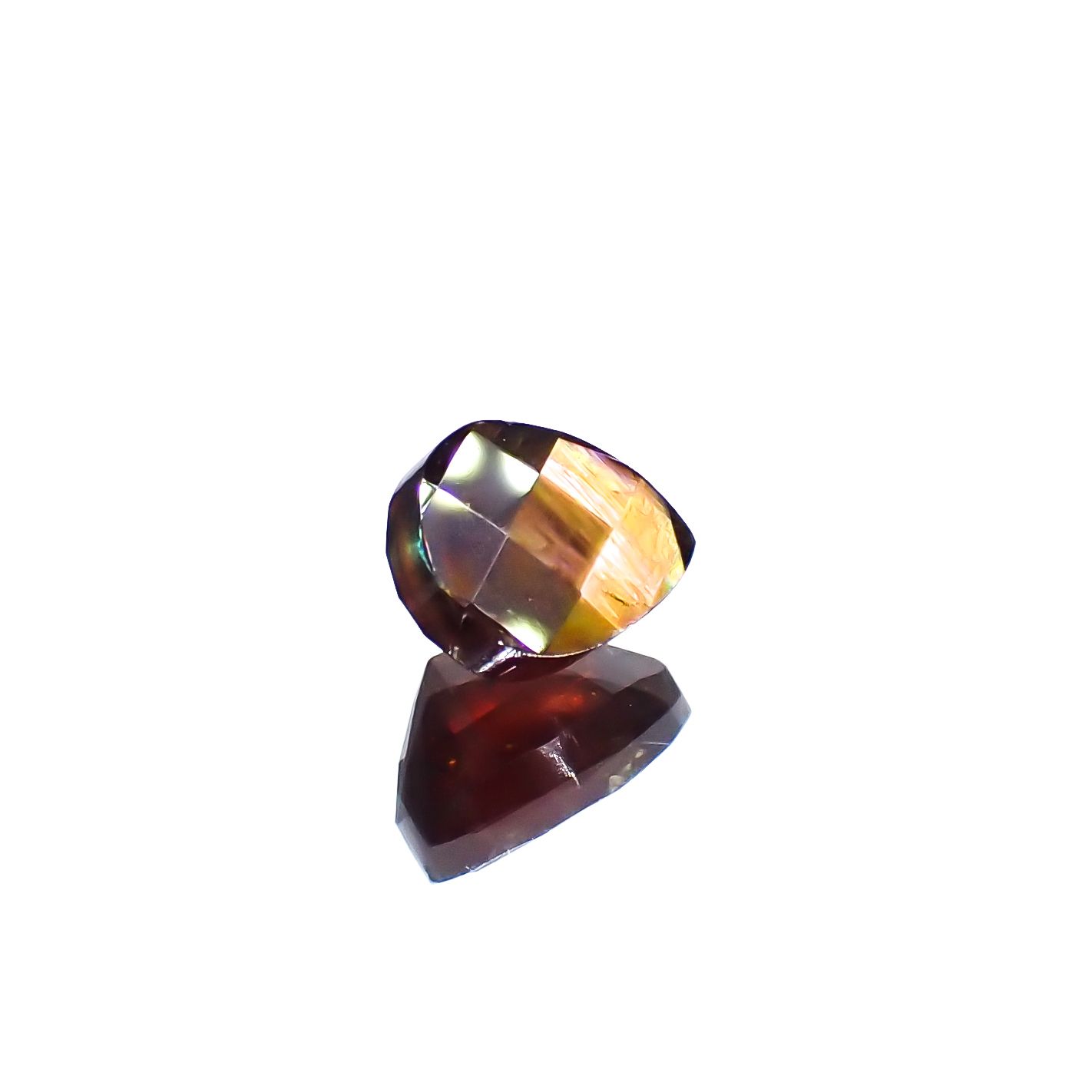 ◇チェッカーカット◇レインボーガーネット 日本・奈良県産 1.43ct[240125546]6.8x5.2mm前後
