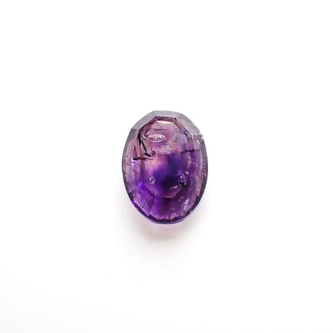 ◇カスタムカット◇アメジストエレスチャル ナイジェリア・カラバル産 3.04ct[221219693]10.5x7.8mm前後