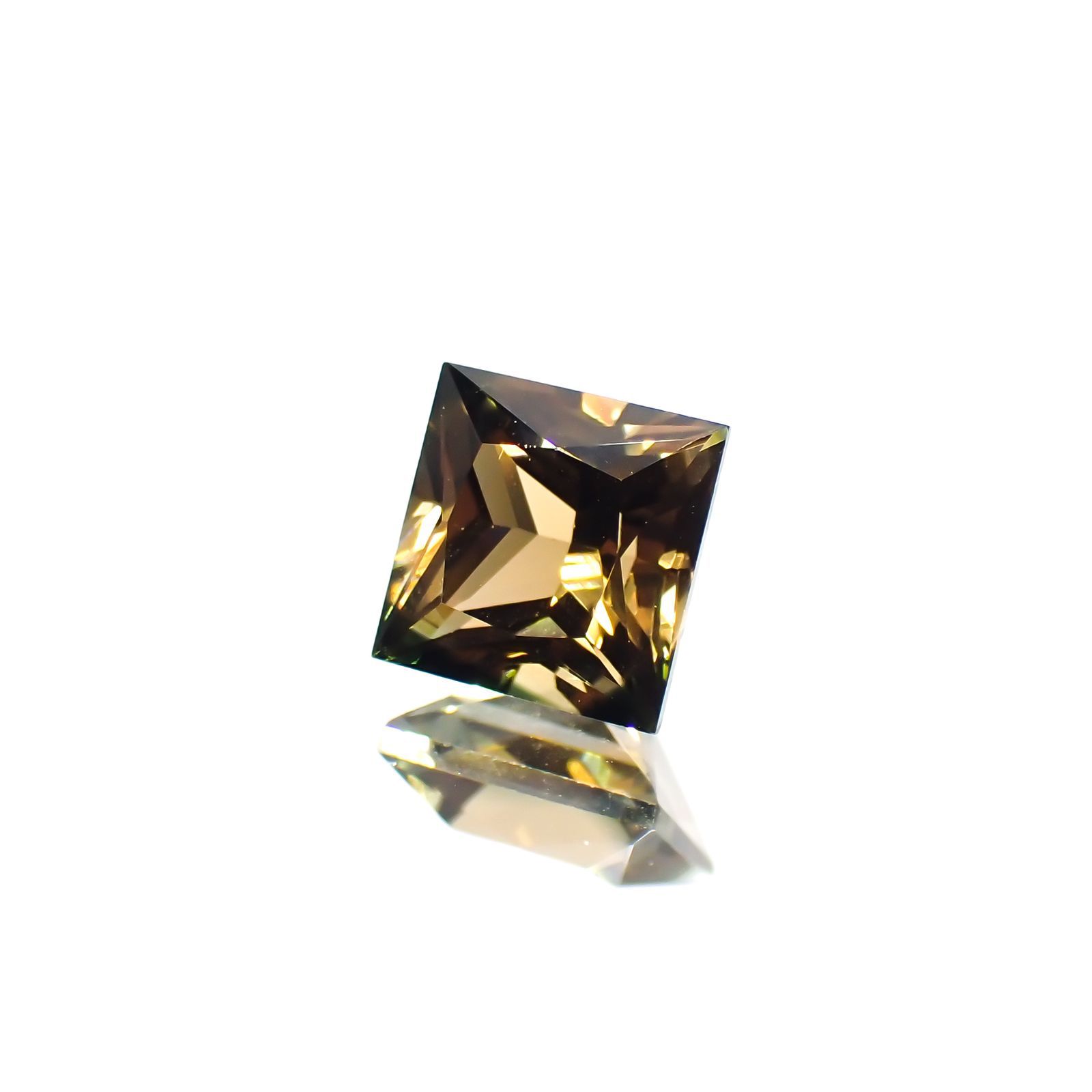 ◇プリンセスカット◇オレンジトルマリン(宝石名トルマリン)ブラジル産 1.32ct 識別済[231225191]6x6mm前後