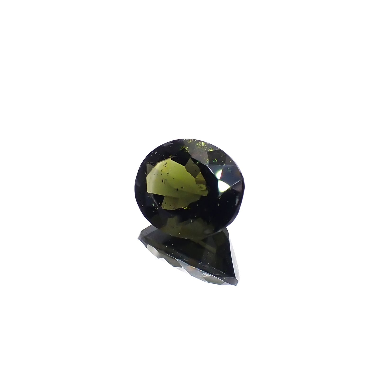 モルダバイト(宝石名モルダバイト)発見地：旧チェコスロバキア 4.01ct 識別済[231224830]11.9x9.8mm前後