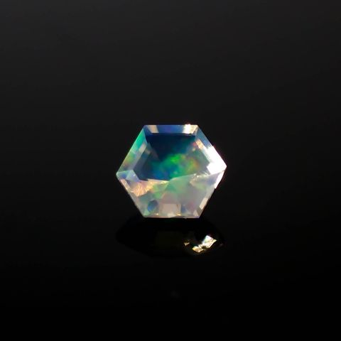 ◇ヘキサゴンカット◇エチオピアオパール エチオピア産 0.12ct[240226213]3.5x3.5mm前後