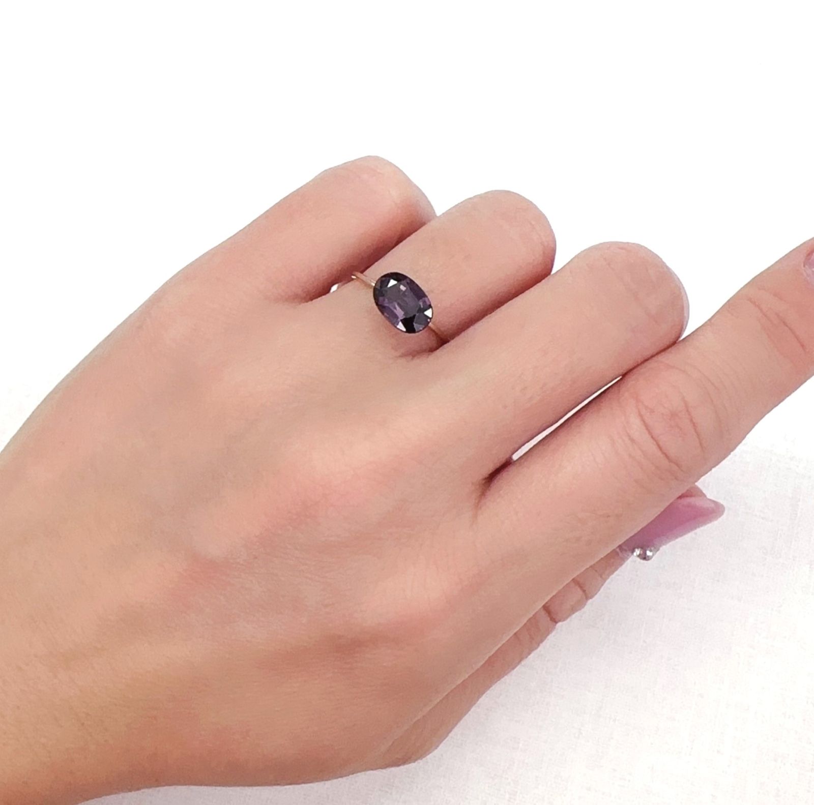 パープルスピネル(宝石名スピネル)ビルマ産 1.96ct 識別済[231124301]9.1x6.4mm前後