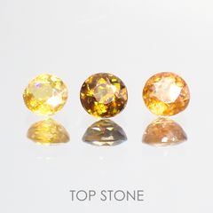 ゴールデンスフェーン(宝石名スフェーン) マダガスカル産 0.32/0.35/0.38ct 3個セット 識別済[20107287]4.1-4.3×4.1-4.3mm前後