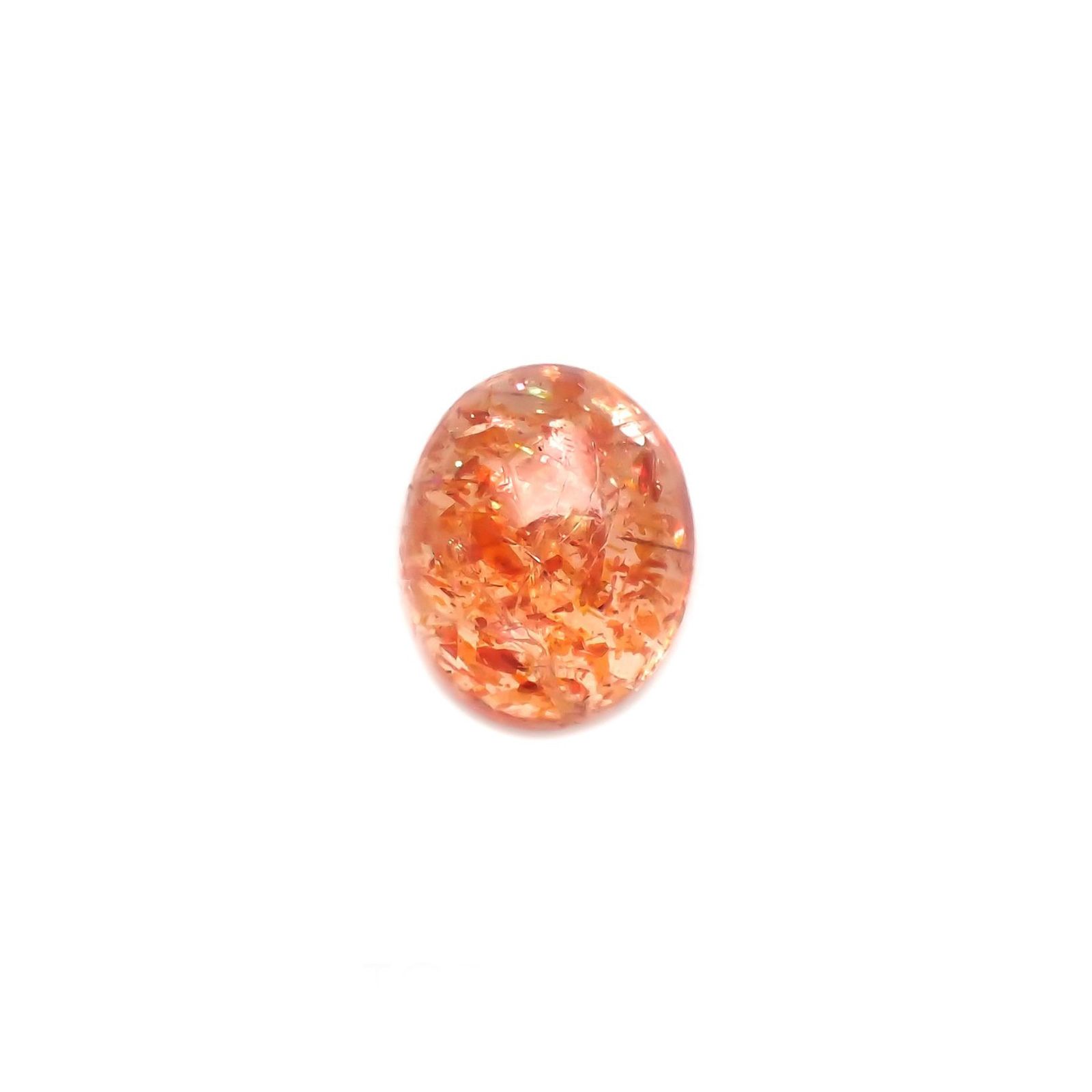 イリュージョンサンストーン(宝石名フェルドスパー) タンザニア産 識別済 2.83ct / 10.2x8.1mm前後 [211013336]