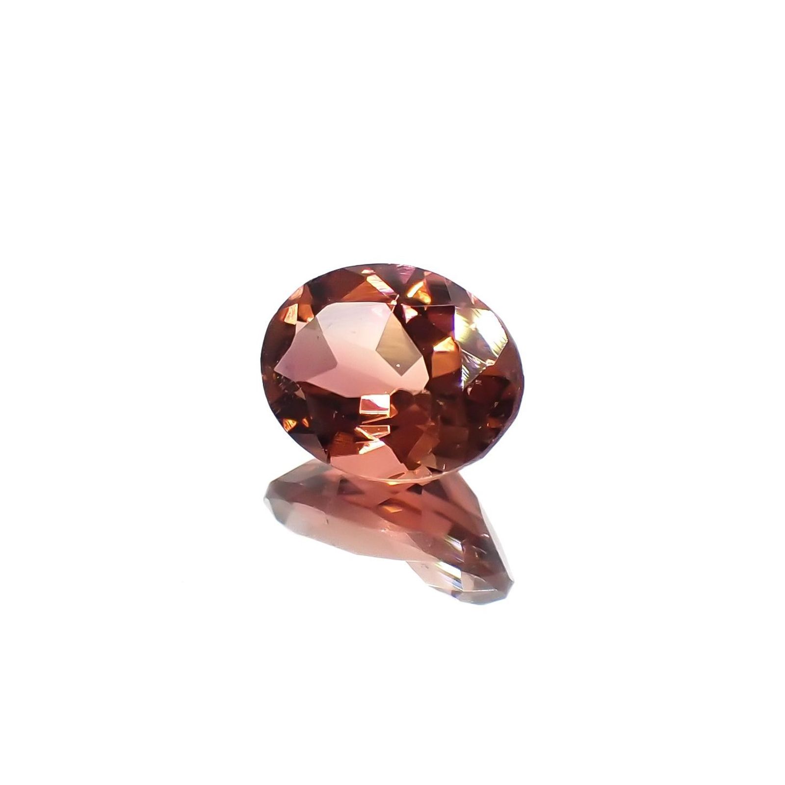 オレンジトルマリン(宝石名トルマリン)コンゴ民主共和国産 識別済 1.26ct / 8x6.2mm前後 [260120852]