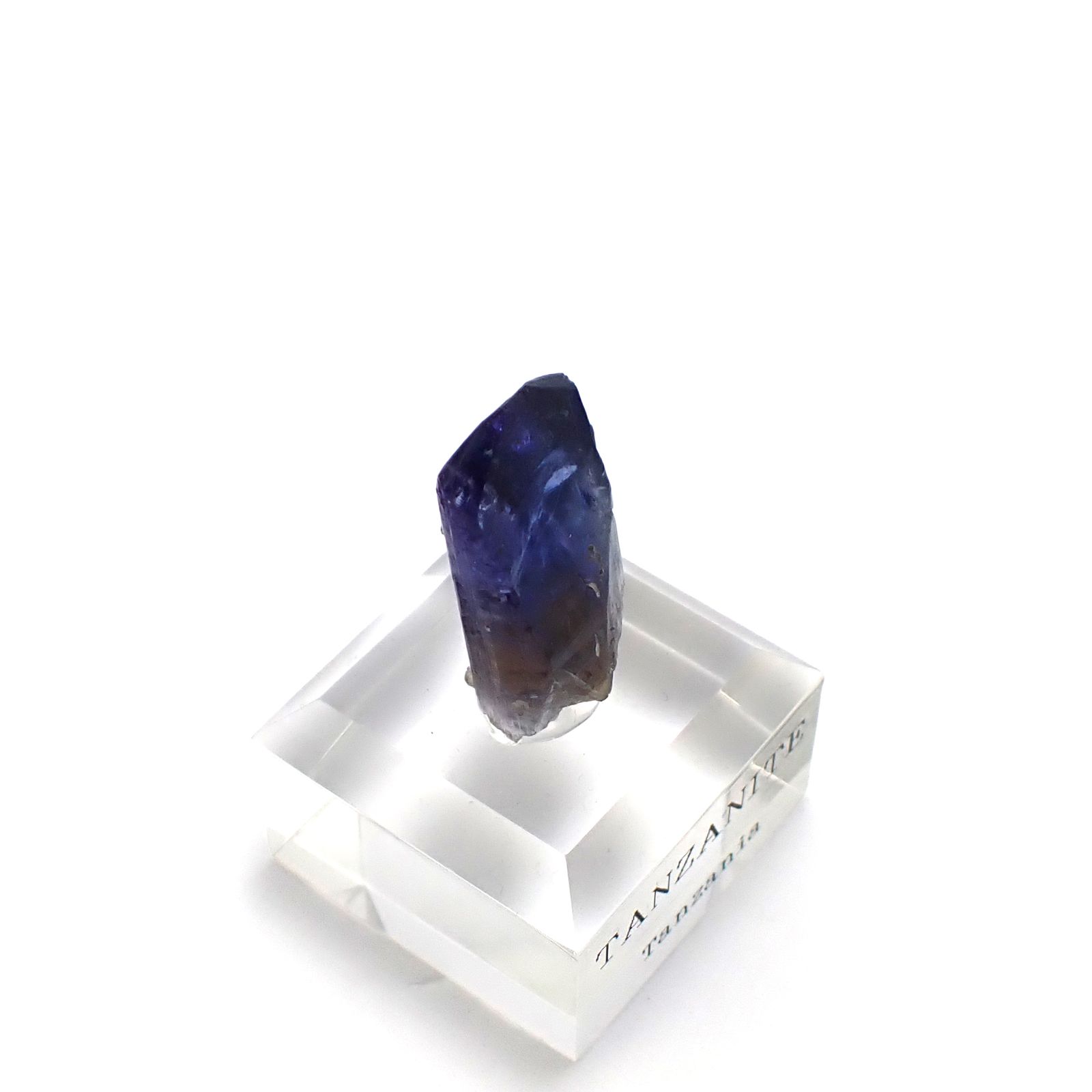 タンザナイト原石 タンザニア産 アクリル台座付き 28.38ct(5.67g) / 9.3x13.6x26.2mm前後 [260632368]