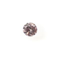 ピンクダイヤモンド(宝石名ダイアモンド SI-2/FANCY LIGHT ORANGY PINK) 0.046ct ソ付(CGL)[240326638]2.38x2.41mm前後