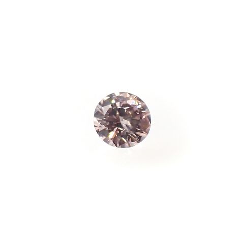 ピンクダイヤモンド(宝石名ダイアモンド SI-2/FANCY LIGHT ORANGY PINK) 0.046ct ソ付(CGL)[240326638]2.38x2.41mm前後