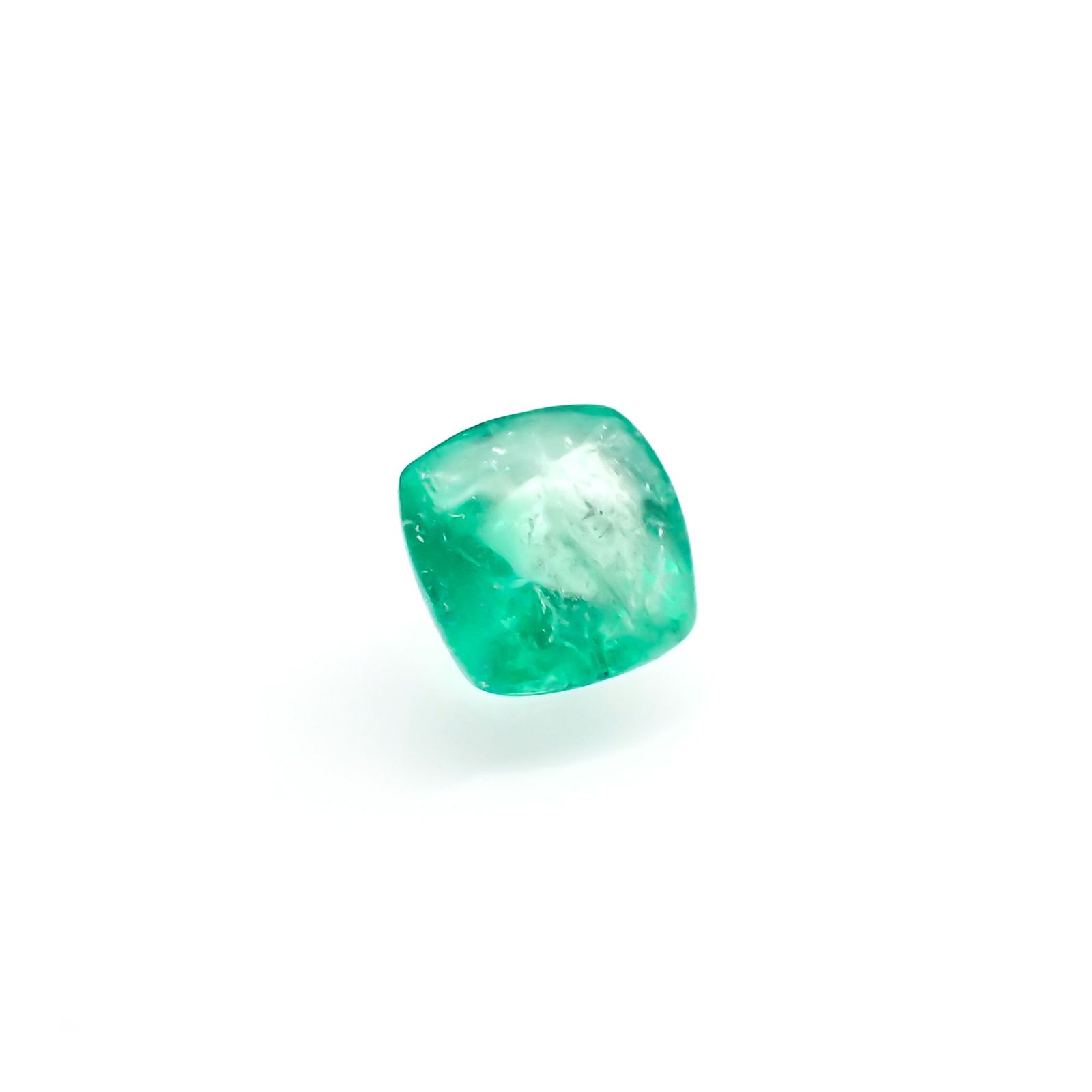 ◇シュガーローフカット◇エメラルド(宝石名エメラルド)コロンビア産 0.52ct 識別済[220515953]4.8x4.7mm前後