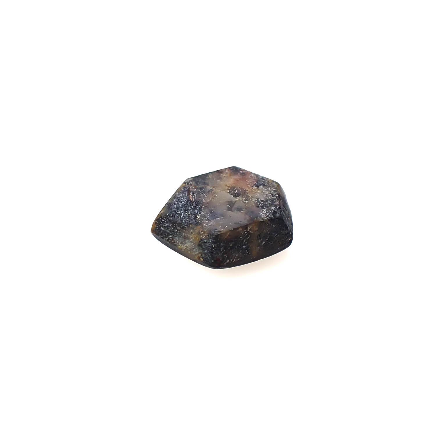トラピッチェサファイア 原石スライス磨き ビルマ産 1.11ct [250430191]6.4x6mm前後