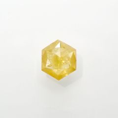 ◇ヘキサゴンアンティークカット◇イエローダイヤモンド(宝石名ダイアモンド) 南アフリカ産 0.13ct 識別済[210813118]2.9×2.9mm前後