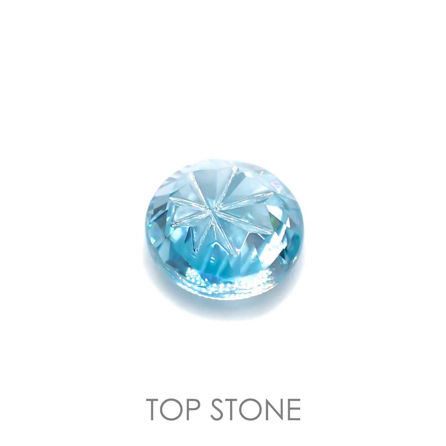 ◇甲州貴石切子Plus Three◇ブルージルコン(宝石名ジルコン) カード付き カンボジア産 1.84ct[210913351]7.1×7.1mm前後