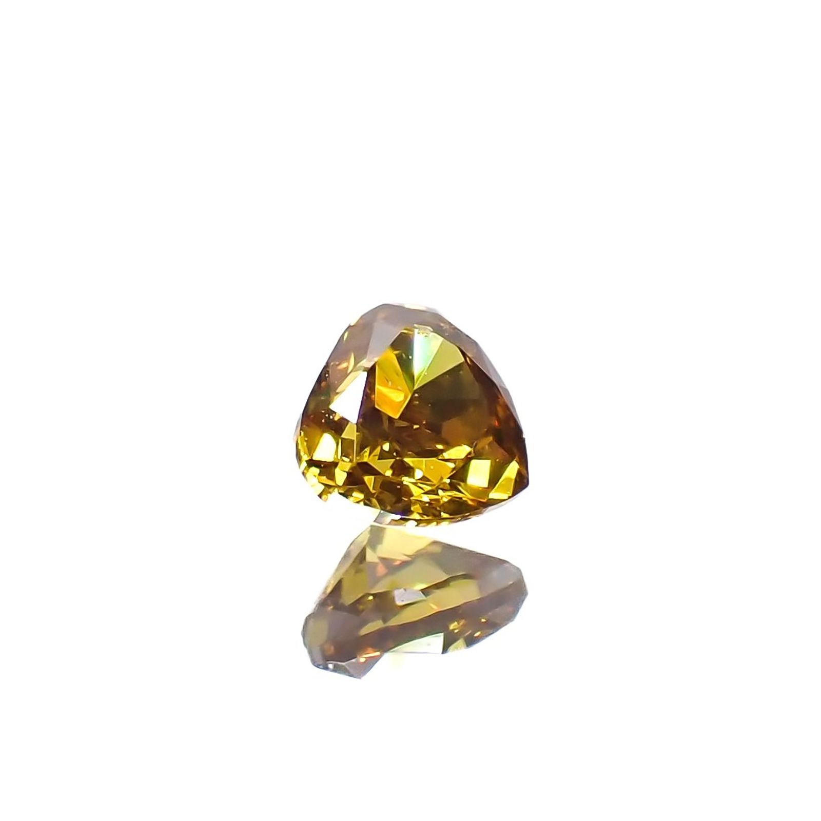 イエローダイヤモンド SI-2 | FANCY DEEP BROWNISH ORANGE YELLOW(宝石名ダイアモンド) ソ付(CGL) 0.136ct / 3.03x3.22mm前後 [260625393]