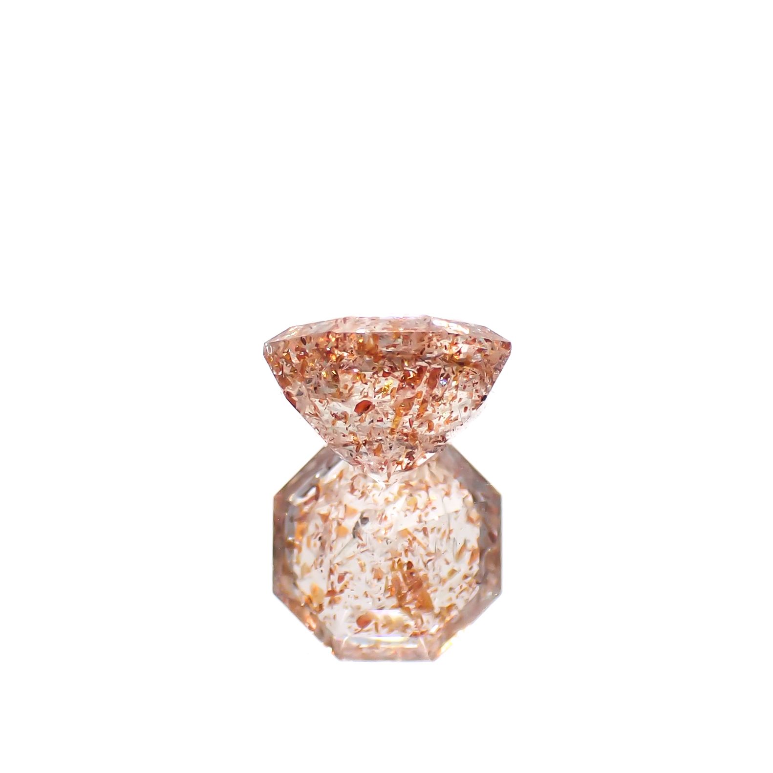 ◇オクタゴンカット◇イリュージョンサンストーン タンザニア産 1.49ct[240628267]7.3x7.2mm前後