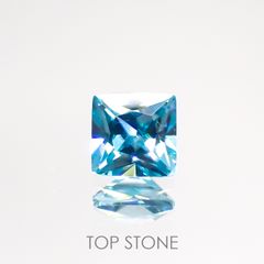 ◇プリンセスカット◇ブルージルコン(宝石名ジルコン) カンボジア産 0.98ct 識別済[210913433]5.1×5.1mm前後