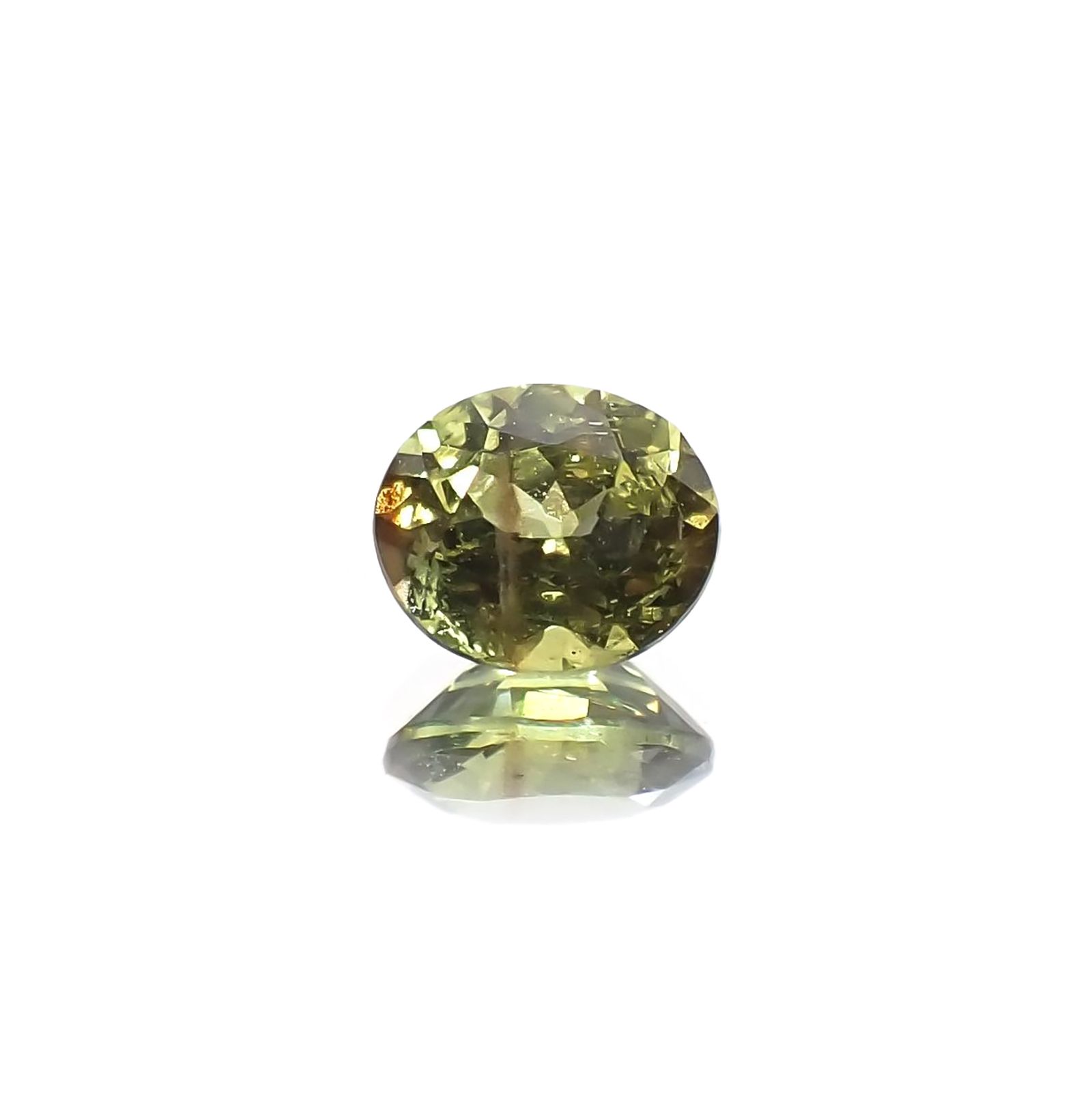 ゴールドシーンサファイア 非加熱(宝石名シーン・サファイア) ケニア産 識別済 0.43ct / 4.7x3.9mm前後 [260812067]