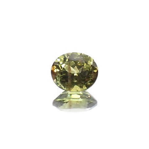 ゴールドシーンサファイア 非加熱(宝石名シーン・サファイア) ケニア産 識別済 0.43ct / 4.7x3.9mm前後 [260812067]
