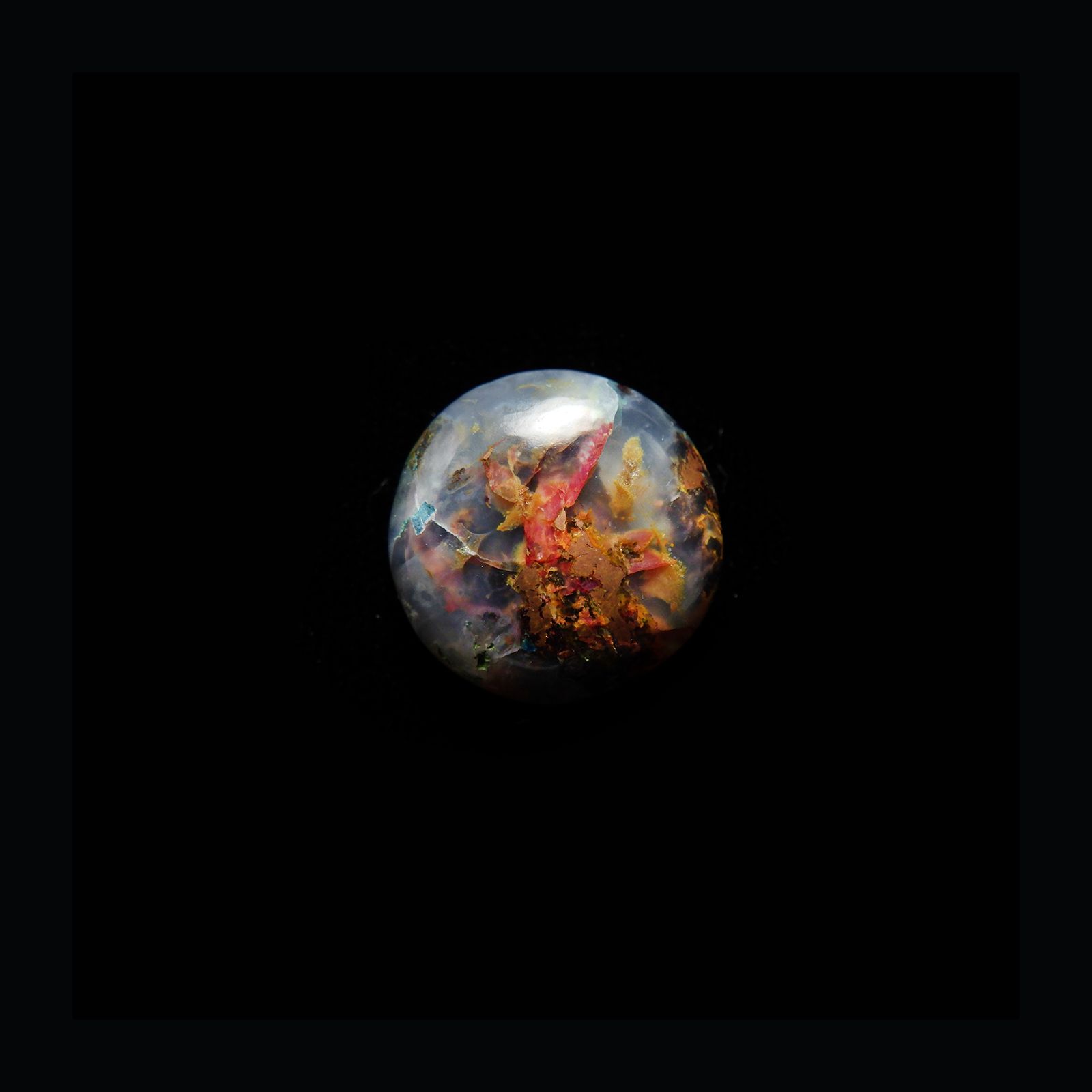 コッパークリソコラインカルセドニー インドネシア産 16.25ct[240125547]17.9x17.7mm前後
