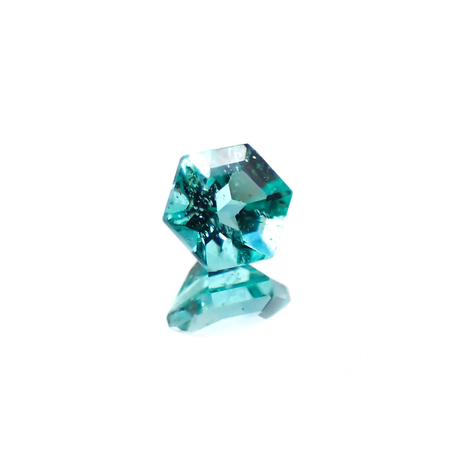 ◇ヘキサゴンカット◇エメラルド(宝石名エメラルド) ザンビア産 0.19ct 識別済[210611010]3.4×3.4mm前後