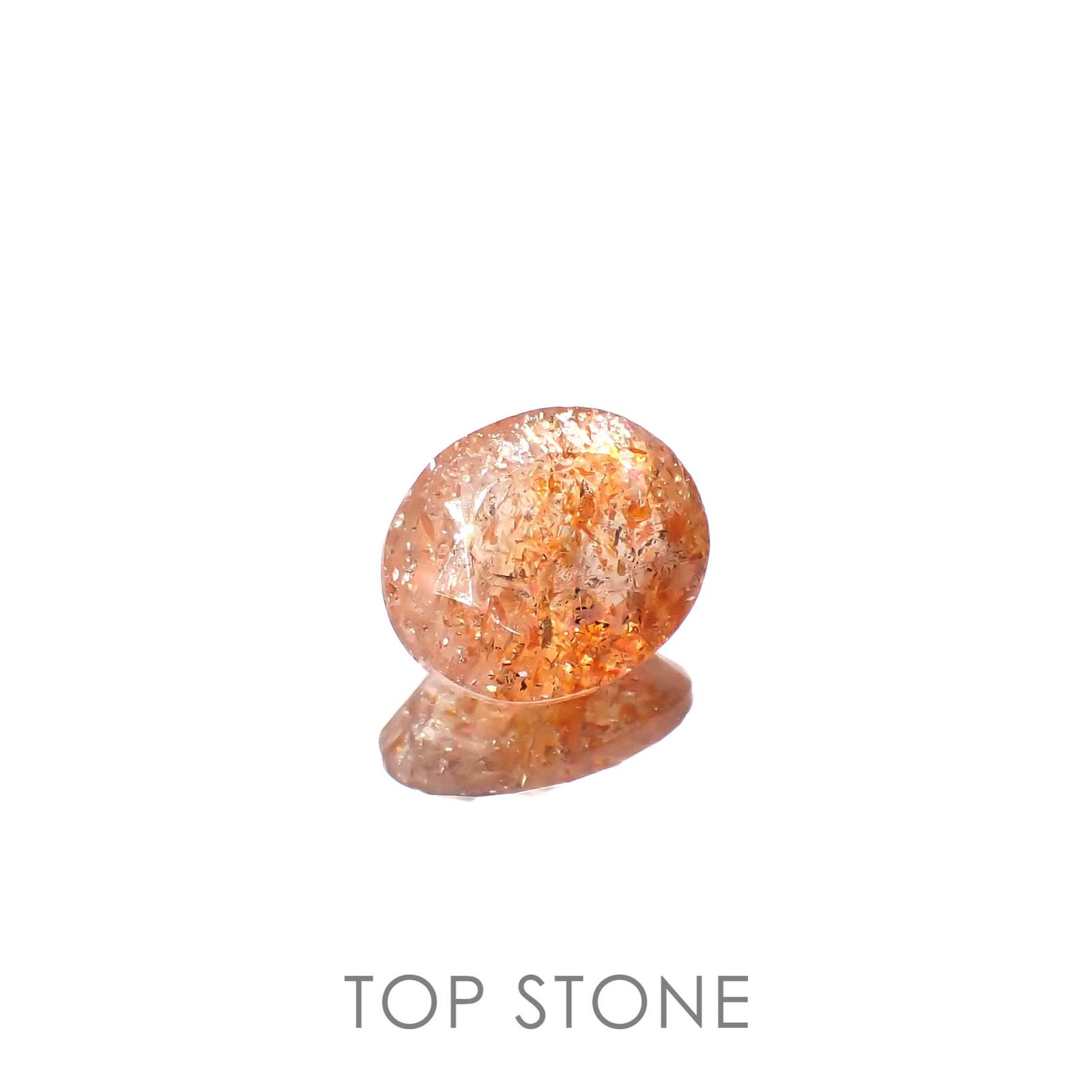 イリュージョンサンストーン(宝石名フェルドスパー)タンザニア産 3.00ct 識別済[230120117]10.9x8.9mm前後