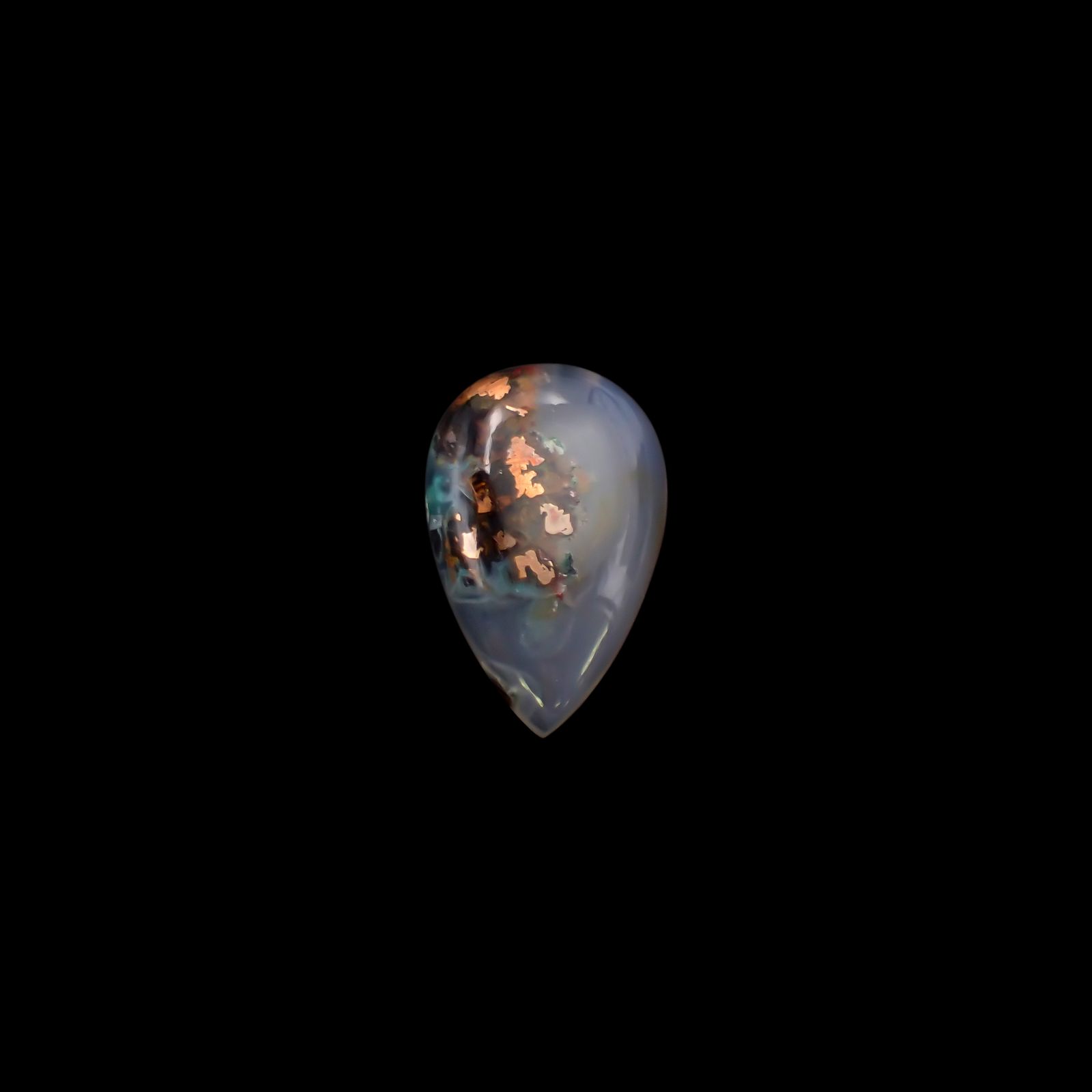 コッパークリソコラインカルセドニー インドネシア産 22.95ct[230722644]26.4x16.9mm前後