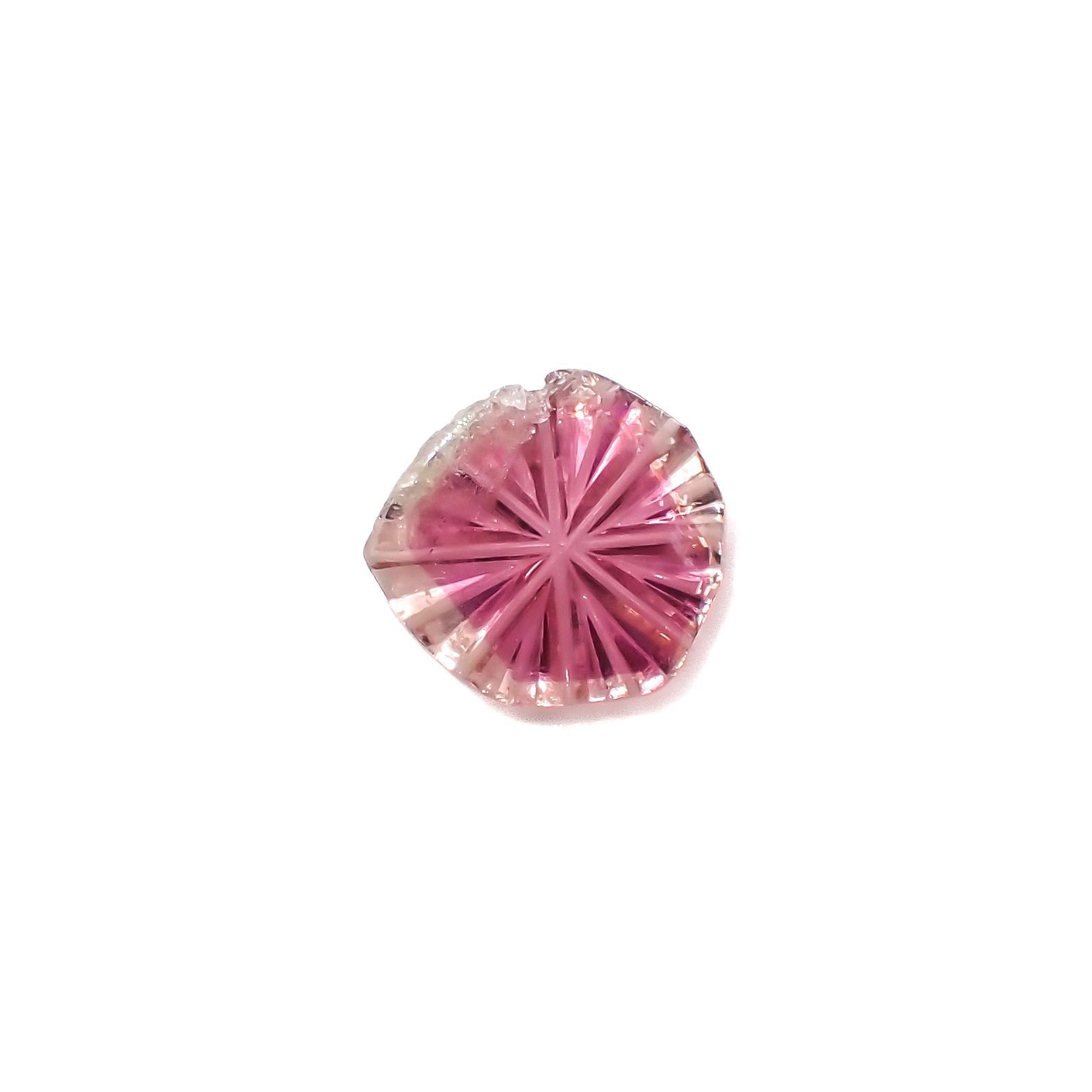 ◇甲州貴石切子Plus Three◇ピンクトルマリン カード付き(宝石名トルマリン)ブラジル産 1.25ct 識別済[230119998]9.1x8.6mm前後