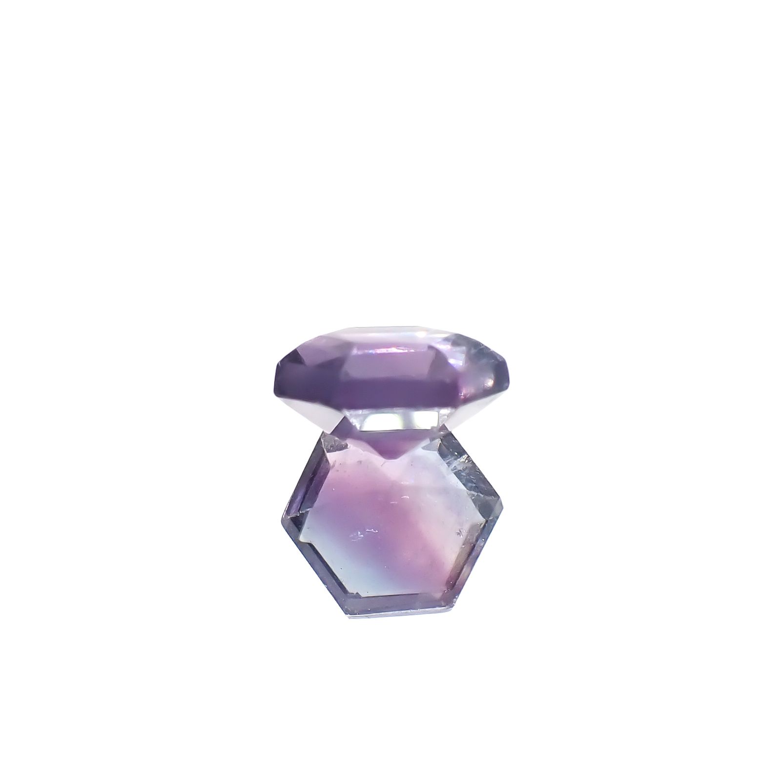 ◇ヘキサゴンカット◇パーティカラーフローライト フルオレッセンス 中国産 2.64ct[240628189]8.3x8mm前後