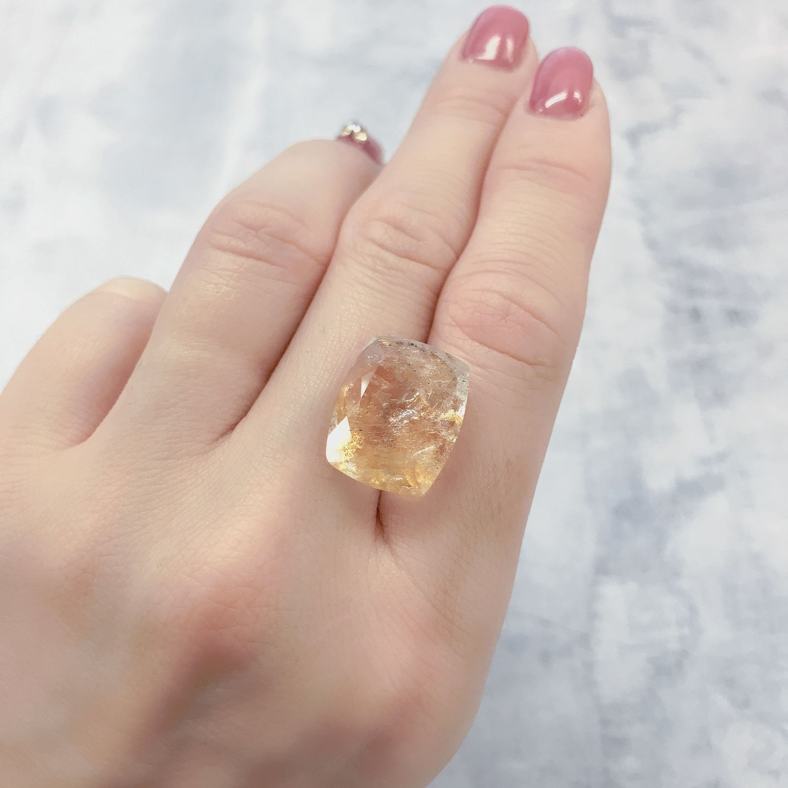 オーロラクォーツ ブラジル・ミナスジェライス産 13.95ct[220114357]17x13.8mm前後