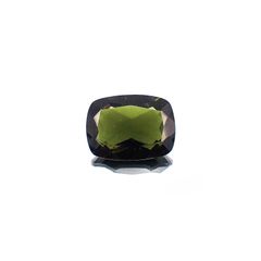 <ランダムセレクト1個販売> モルダバイト(宝石名モルダバイト) クッションカット 発見地：旧チェコスロバキア 14.00ct前後 識別済[20074007]20×15mm前後