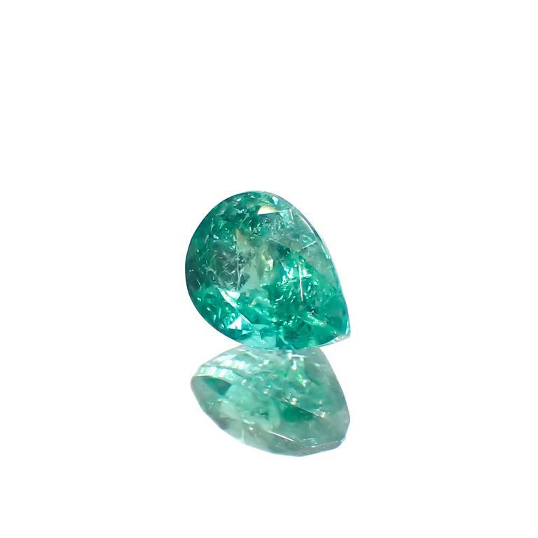 パライバトルマリン(宝石名トルマリン/別名パライバ・トルマリン)ブラジル・キントス鉱山産 0.412ct ソ付(宝貴協)[221018730]5.4x4mm前後