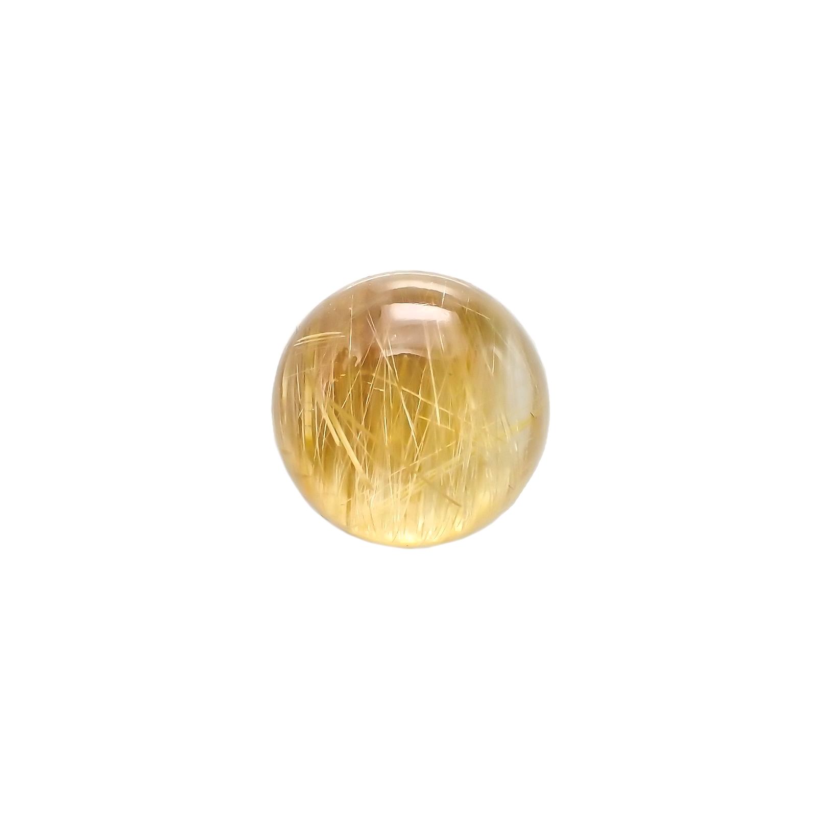 ルチルクォーツ(宝石名ルチルレイテッド・クォーツ) ブラジル産 識別済 2.21ct / 7.4×7.4mm前後 [251013303]