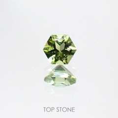 ◇ヘキサゴンカット◇ペリドット(宝石名ペリドット) パキスタン産 0.37ct 識別済[211013092]4×4mm前後