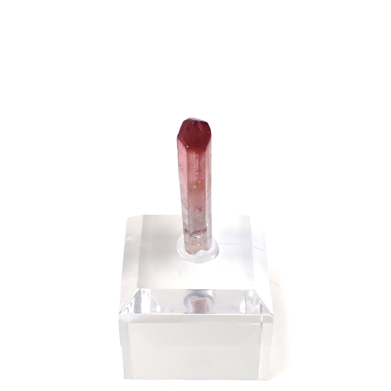 トルマリン柱状結晶原石 ナイジェリア産 アクリル台座付き 6.99ct(1.39g) / 5.3x8.2x23.4mm前後 [260632362]