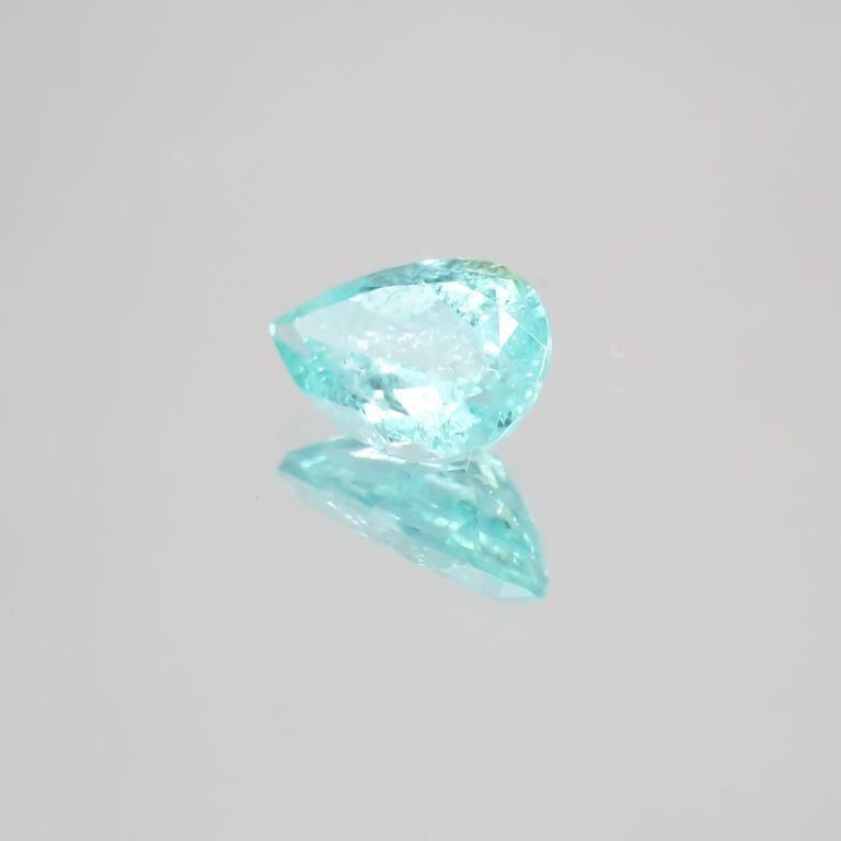 パライバトルマリン(宝石名トルマリン/別名パライバ・トルマリン) ブラジル・キントス鉱山産 0.543ct ソ付(宝貴協)[210410355]6.8×4.6mm前後