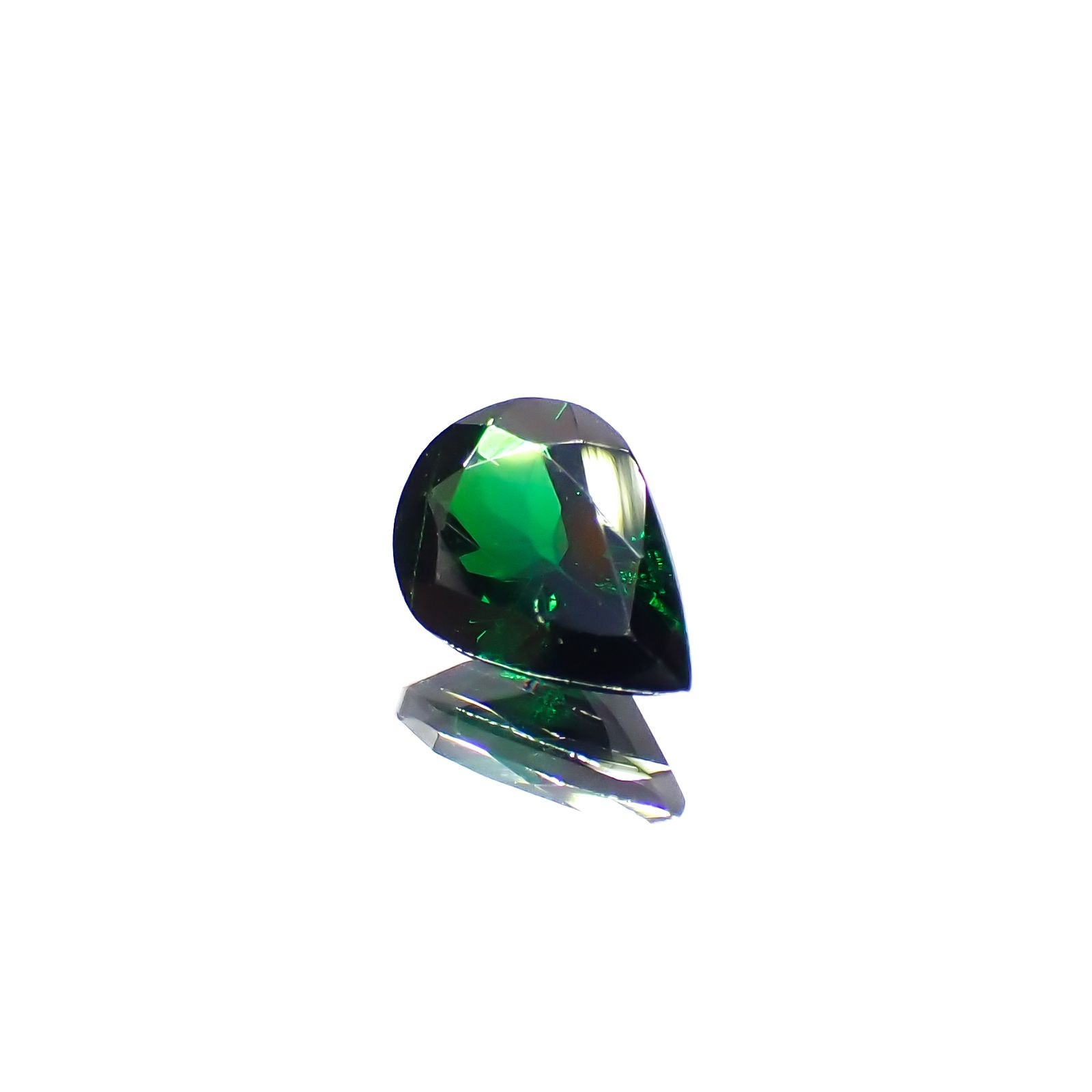 ツァボライト(宝石名グリーン グロッシュラー・ガーネット)タンザニア産 0.692ct ソ付(彩珠)[231224571]6.8x4.8mm前後