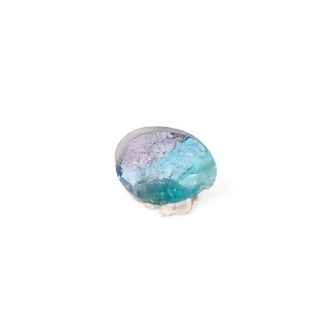 バイカラーパライバトルマリン原石スライス ブラジル・バターリャ鉱山産 0.73ct [241129451]8x6.1mm前後