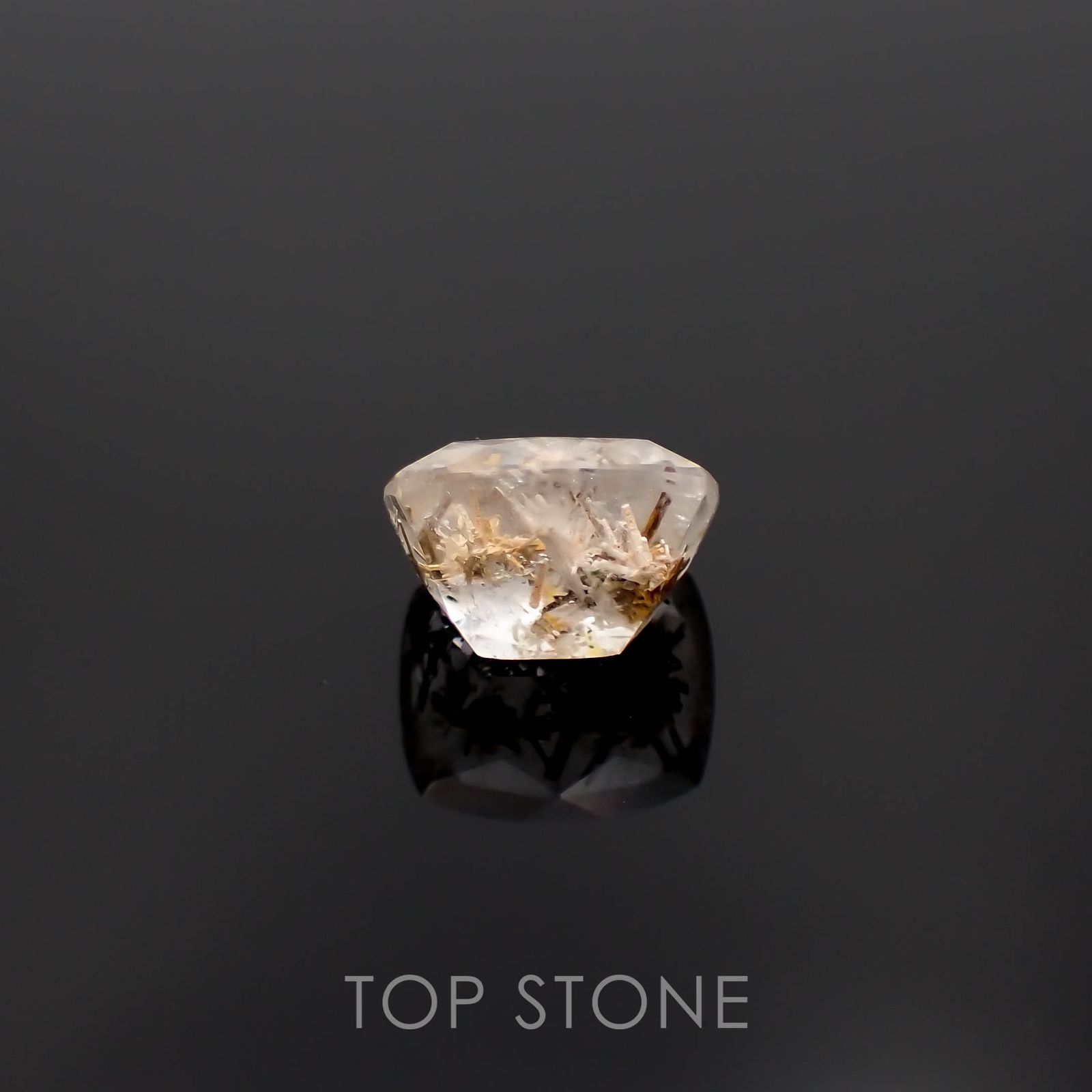 ヘデンベルジャイトインクォーツ インドネシア産 4.34ct[230120049]10.9x9.3mm前後 | TOP STONE(トップストーン)