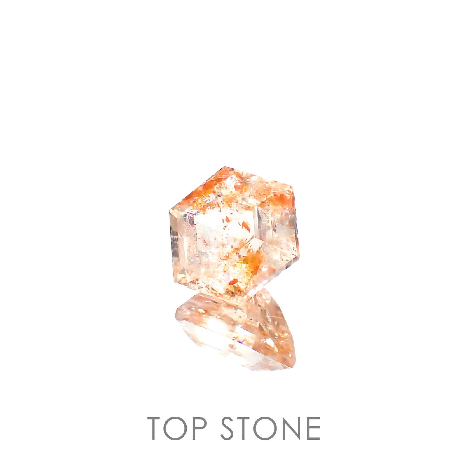 ◇ヘキサゴンカット◇イリュージョンサンストーン タンザニア産 1.32ct[230320952]6.8x6.6mm前後