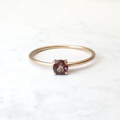 ◇K10リング◇ バイカラーアンデシン 0.24ct | ラウンド/つや消し仕上げ 4mm (15号 / アーム1.0mm) [241229435]