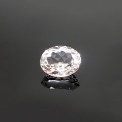 カラーレススポジュミン(宝石名ホワイト・スポジュミン) ブラジル産 3.17ct 識別済[210912626]9.8×7.8mm前後