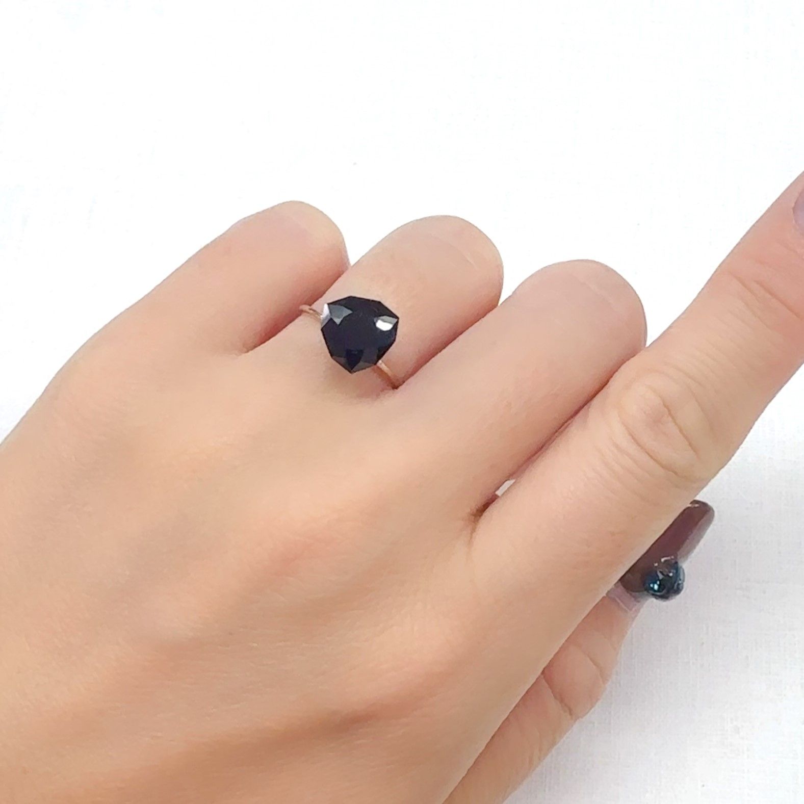 ◇カスタムカット◇モリオン チベット産 2.62ct[240527642]9.3x9.2mm前後