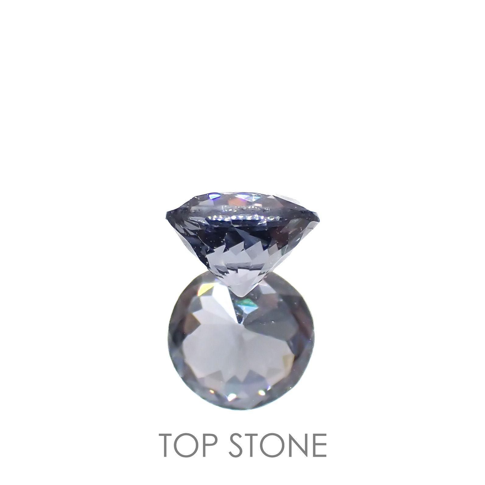 グレイッシュブルースピネル(宝石名スピネル)ビルマ/マダガスカル産 0.44ct 識別済[220716963]4.7x4.6mm前後
